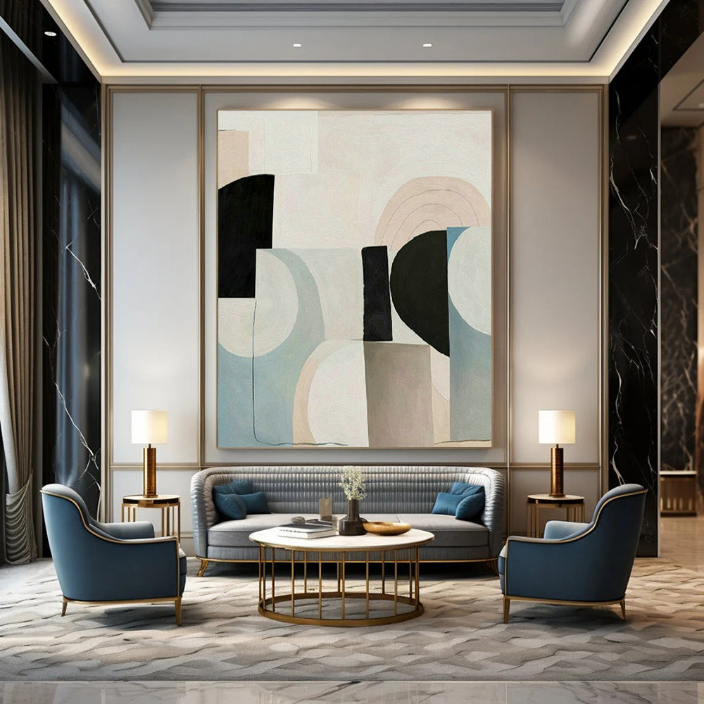 Soft Geometric Art for Scandinavian - Style Bedroom & Wellness Coach Office DLZ1517