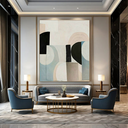 Soft Geometric Art for Scandinavian - Style Bedroom & Wellness Coach Office DLZ1517