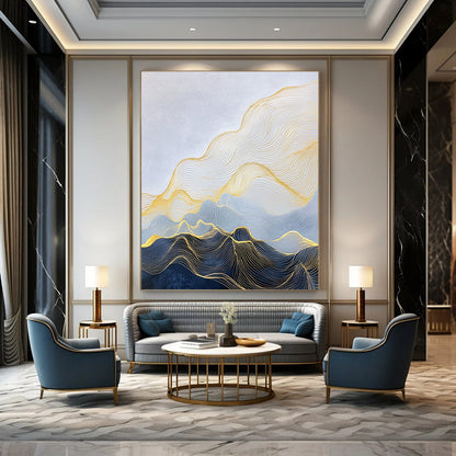 Golden Wave Mountains for Luxury Living Room & Contemporary Art Gallery STSC1257