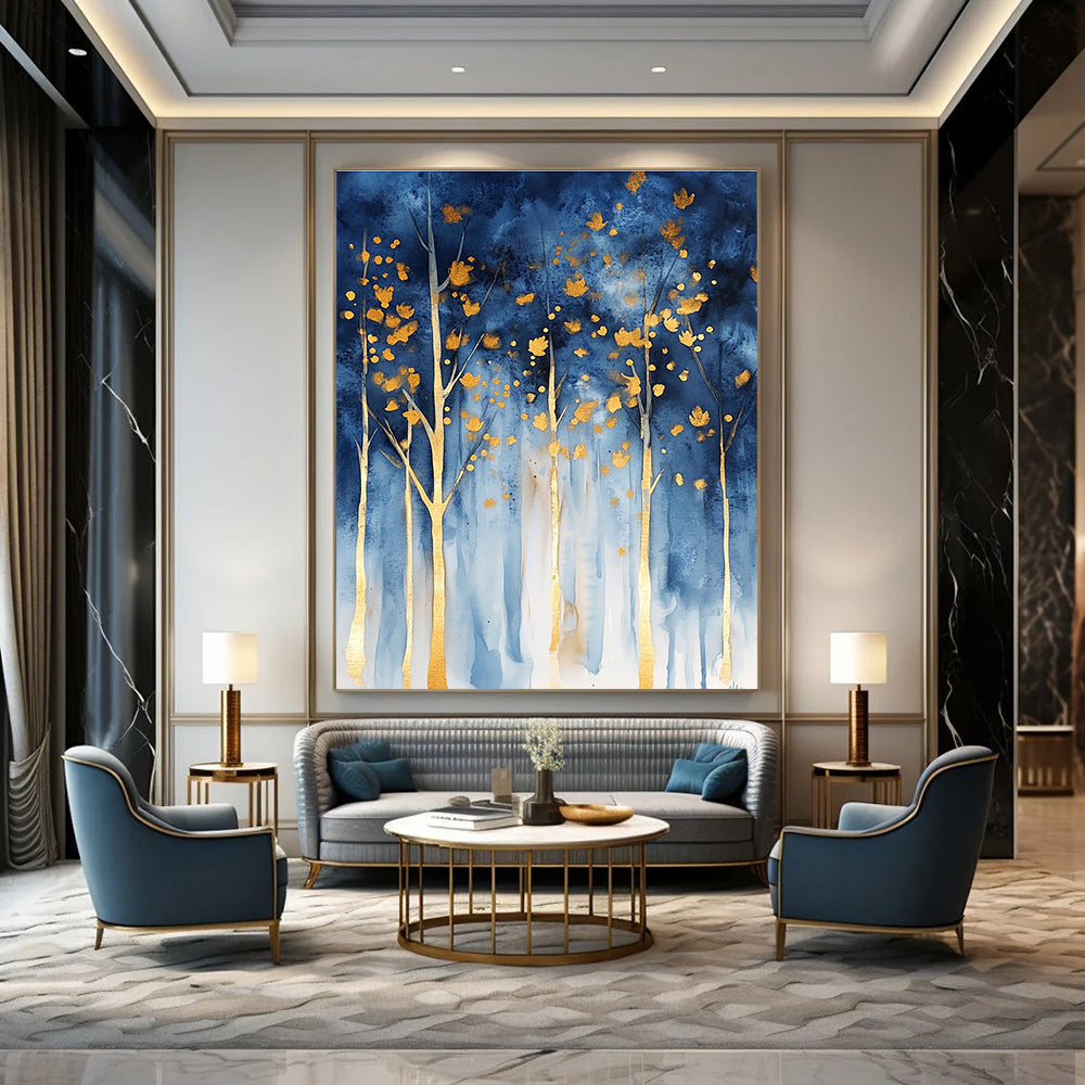 Magical Blue - Gold Forest Art for Rooftop Garden & Luxury Villa STSC059