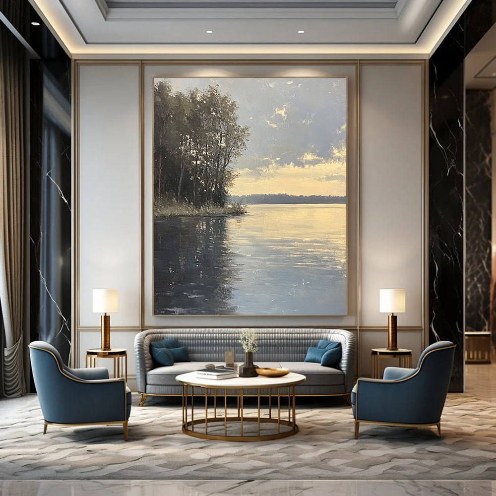 Lake at Dusk for Nature - Inspired Spa & Rustic Home Office STSC885