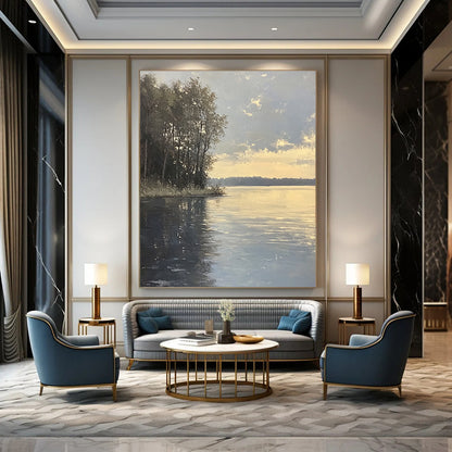 Lake at Dusk for Nature - Inspired Spa & Rustic Home Office STSC885