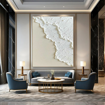 White Relief Art for Minimalist Bedroom Headboard Walls DLZ0264