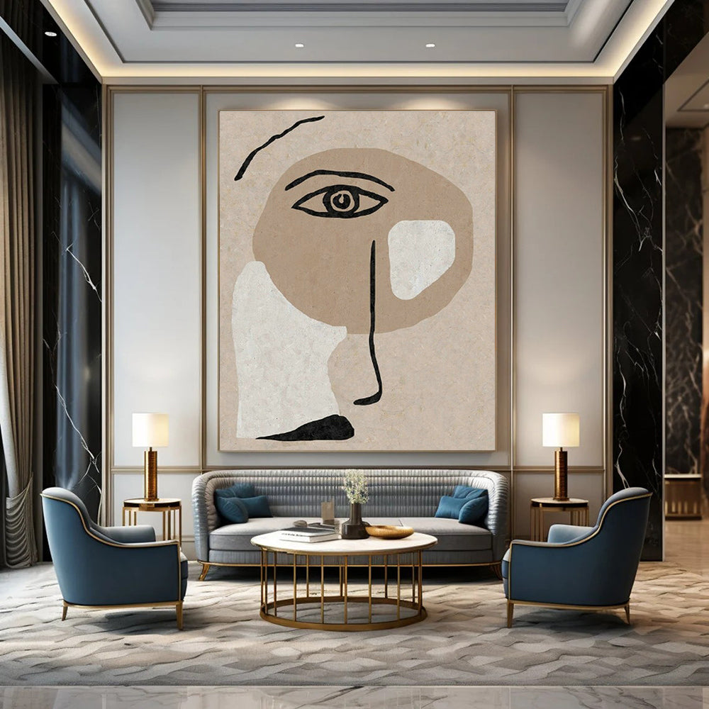 Abstract Face Art for Bohemian Café & Art - Inspired Bedroom DLZ2051