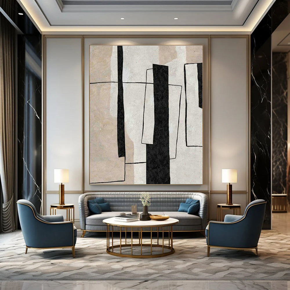Elegant Gold Ribbon Art for Dining Room & Luxury Lounge DLZ2006