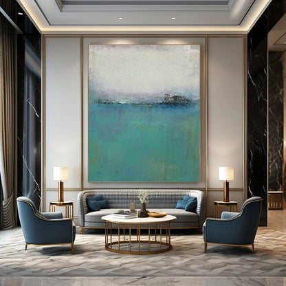 Blue - Green Coastal Abstract Art for Bathroom & Beach House DLZ1204