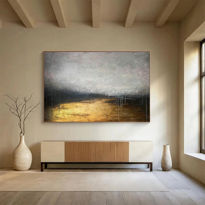 Gold Leaf Abstract Art for Luxury Hotel Presidential Suite Living Rooms DLZ3166
