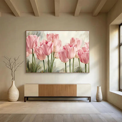 Pink Tulip Art for Feminine - Themed Beauty Salon Waiting Areas DLZ3282