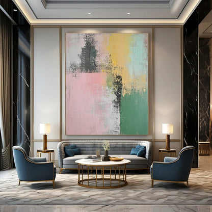 Soft Color Block Abstract for Nursery & Gentle Yoga Studio STSC774