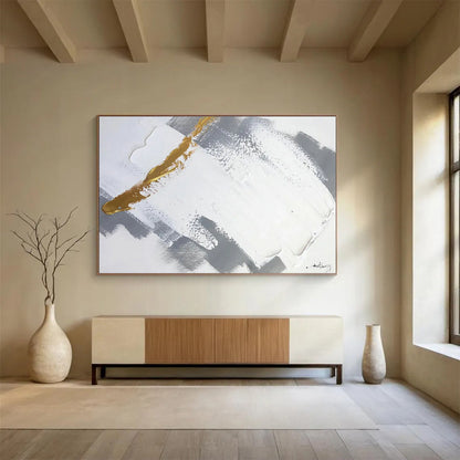 Beige - White - Black Brushstroke Art for Minimalist Lounge Calm Relaxation DLZ2701