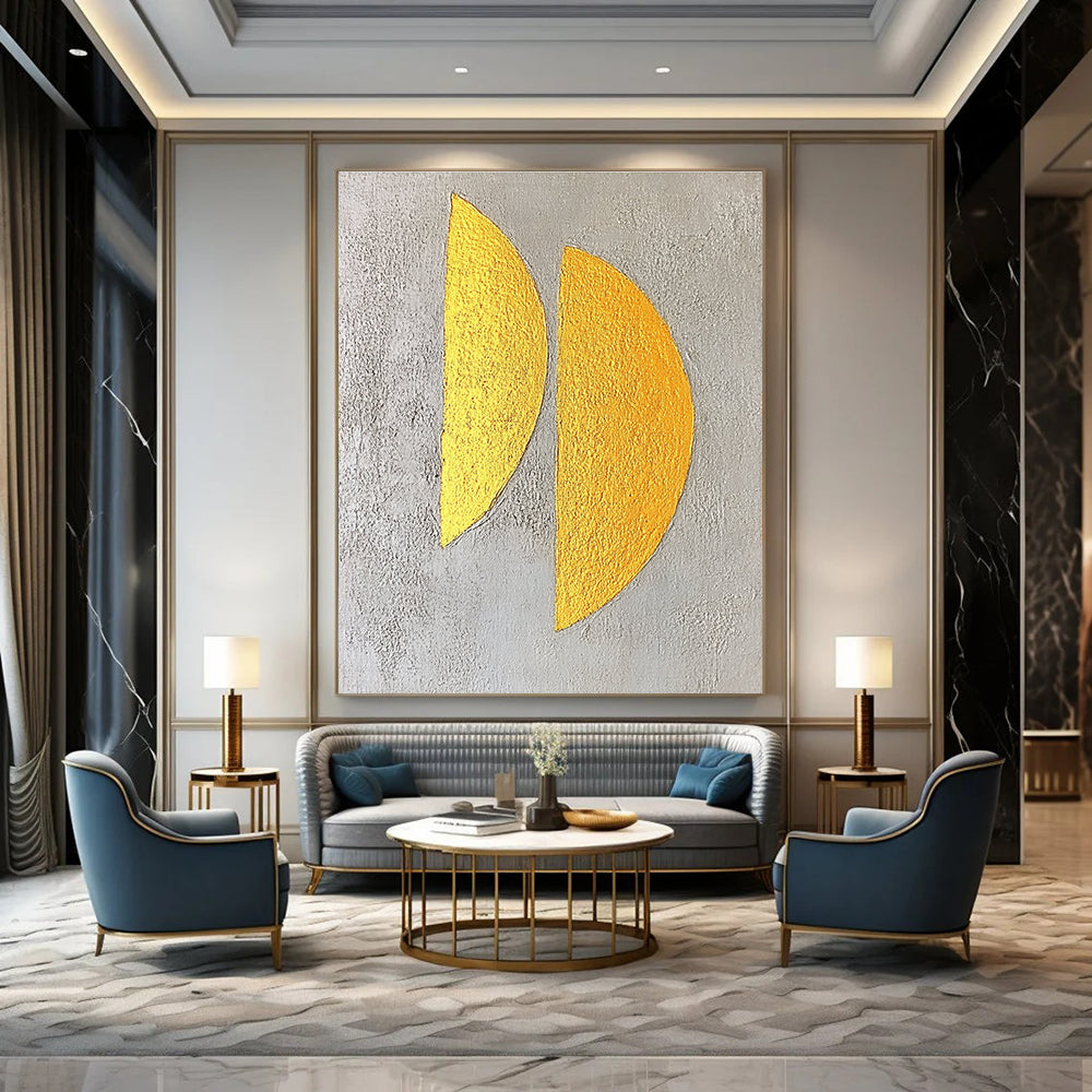 Gold Semi - Circles on Grey for Luxury Boutique & Modern Art Gallery STSC356