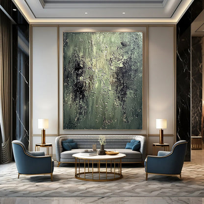 Textured Green Abstract for Industrial - Chic Loft & Artistic Studio STSC587
