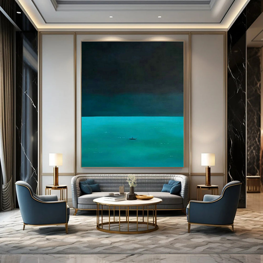 Serene Solitary Boat Art for Zen Home Meditation Corners & Nightstand - Side Relax Zones DLZ0293