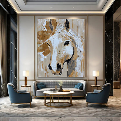 Textured Horse Head Art for Equestrian Home & Bar STSC073