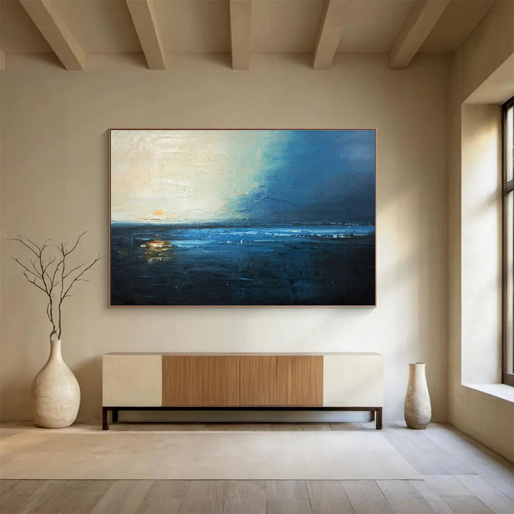 Blue - Toned Sea View Abstract for Luxury Hotel Suite DLZ3031