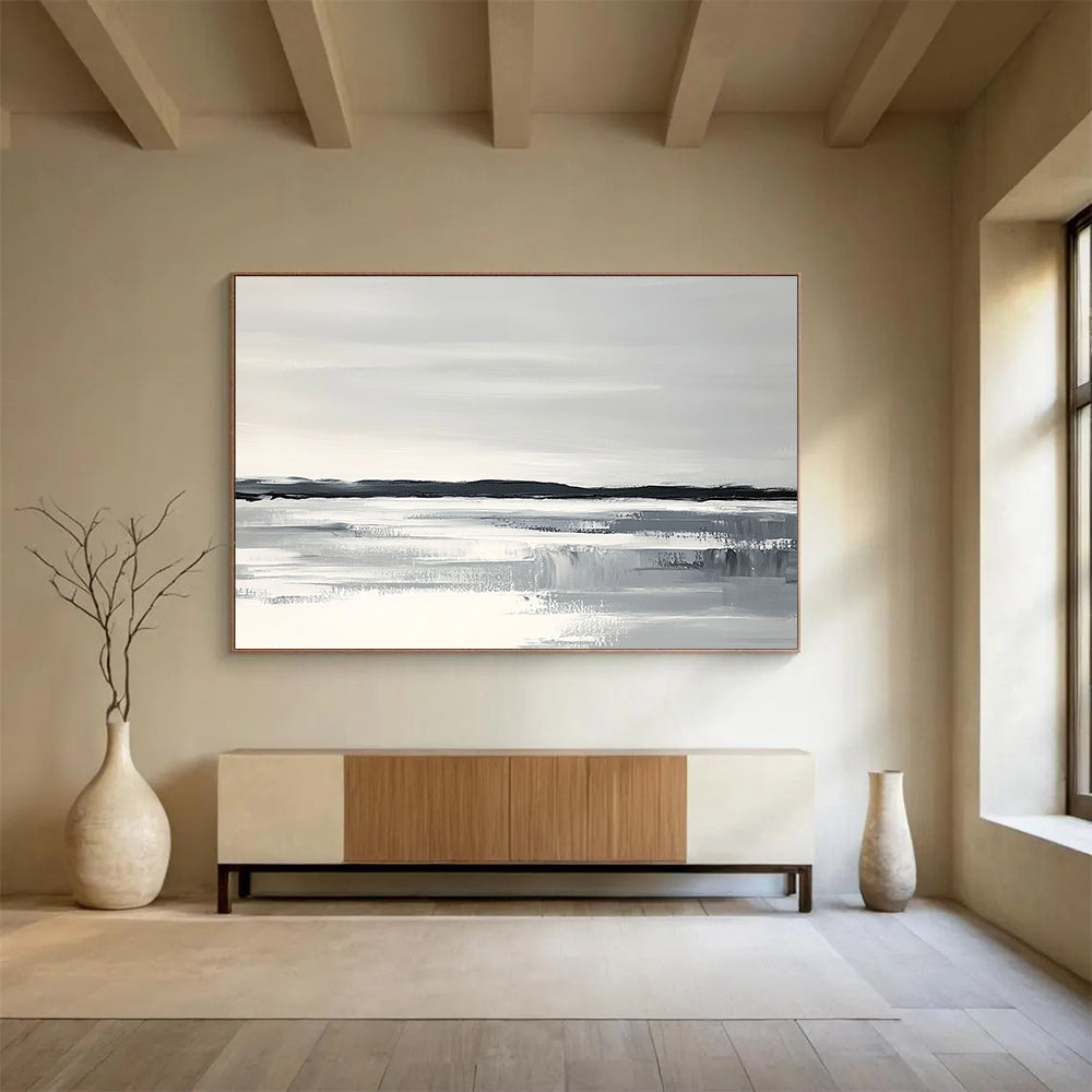 Monochrome Landscape Art for Minimalist Living Room & Serene Spa SC154