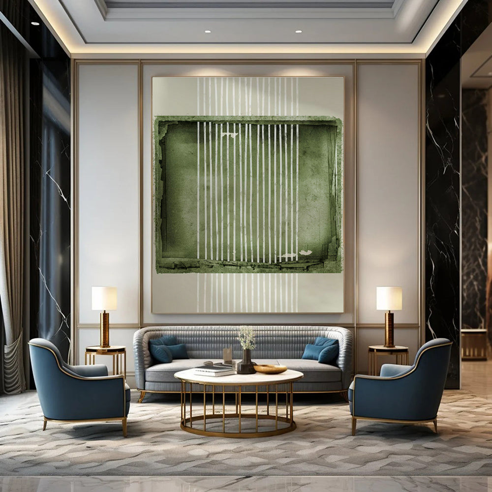 Geometric Green Art for Modern Gallery Wall & Creative Studio DLZ1374