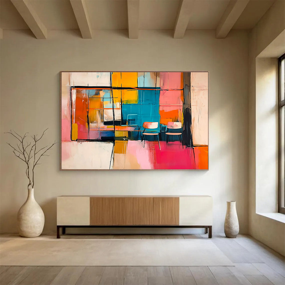 Abstract Interior Scene Art for Modern Apartment Living Room & Creative Café SC336