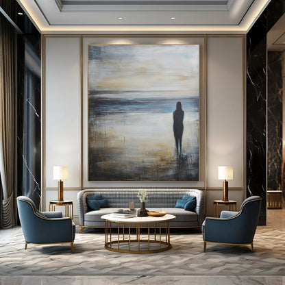 Figure by the Sea for Thought - Provoking Library & Serene Meditation Room STSC586