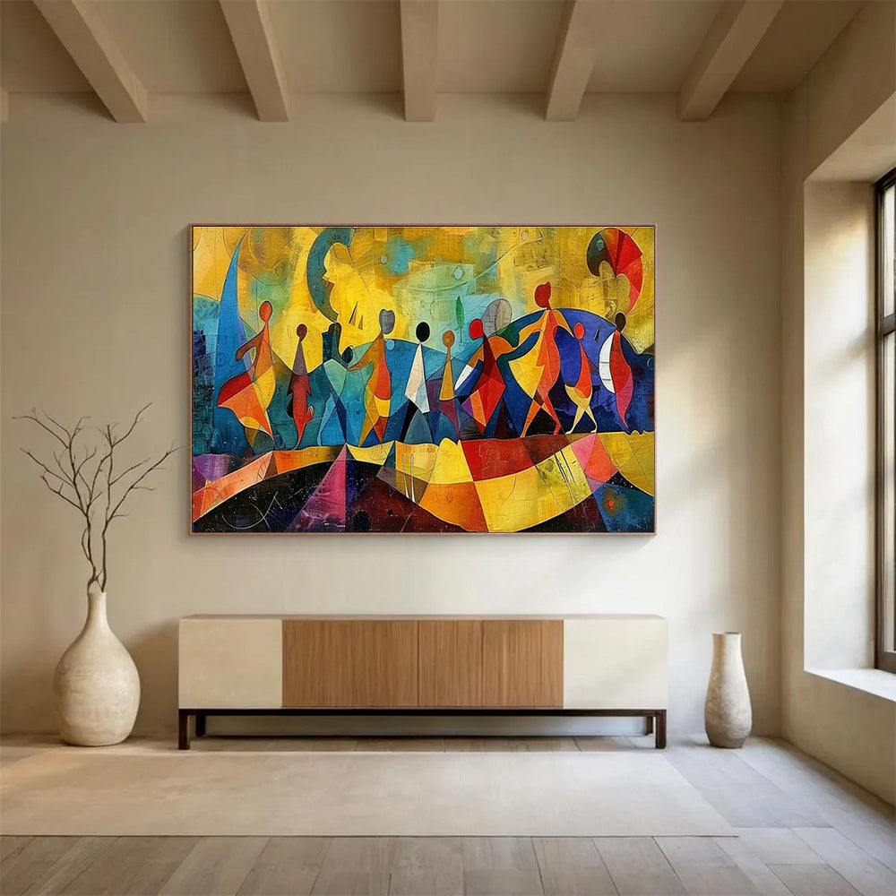 Abstract Dance Figures Art for Cultural Center Exhibition Galleries DLZ3152