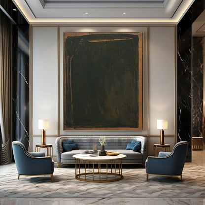 Dark Brown Framed Abstract Art for Traditional Study Rooms DLZ0243