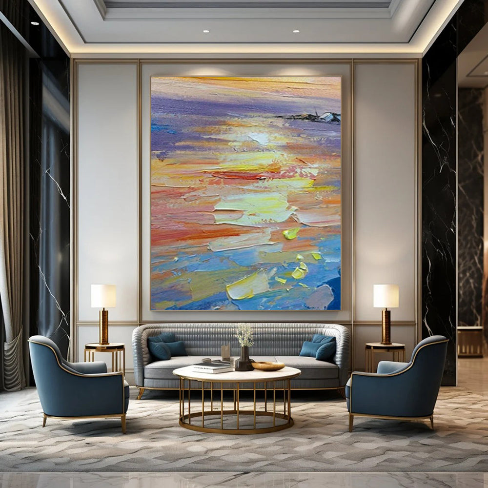 Sunset Thick - Paint Art for Beachfront Bar & Vacation Home Living Room DLZ1047