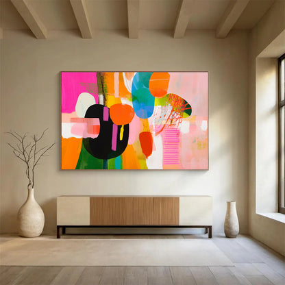 Colorful Abstract Shapes Art for Vibrant Living Room & Creative Office SC300