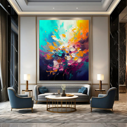Colorful Burst Abstract Art for Modern Living Room & Art Gallery Exhibition DLZ1810