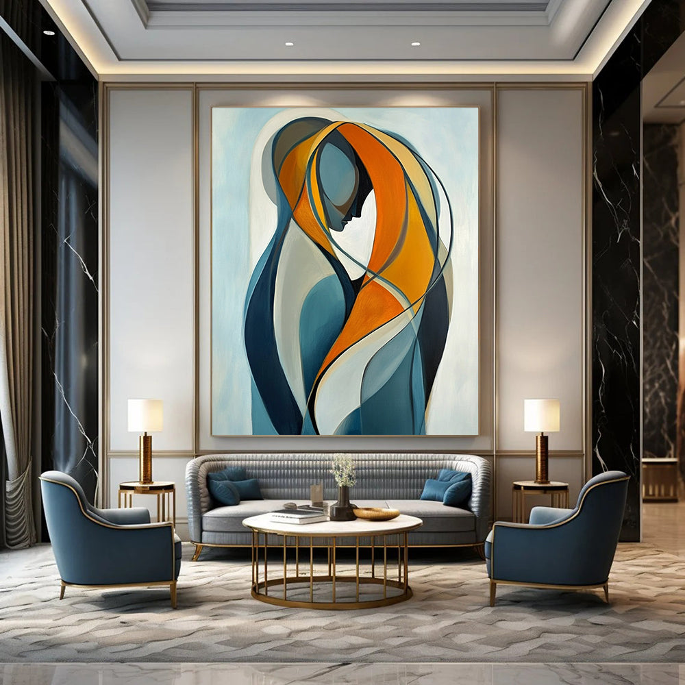 Abstracted Figure in Color for Wellness Center & Art - Themed Café STSC1143