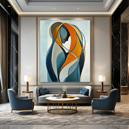Abstracted Figure in Color for Wellness Center & Art - Themed Café STSC1143