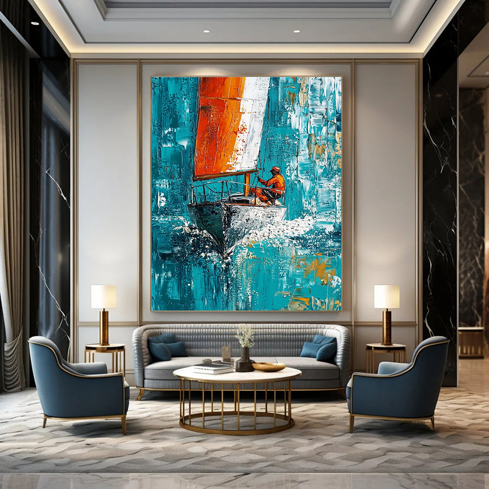 Sailor on the Sea Art for Nautical Sports Club & Adventurous Home Living Room STSC1418
