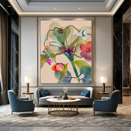 Colorful Floral Abstract Art for Garden - Themed Bridal Suite Lounges DLZ0083