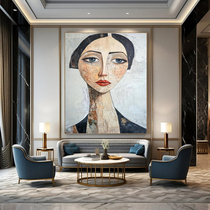 Stylized Female Portrait Art for Modern Home Office & Art - Inspired Café DLZ2354