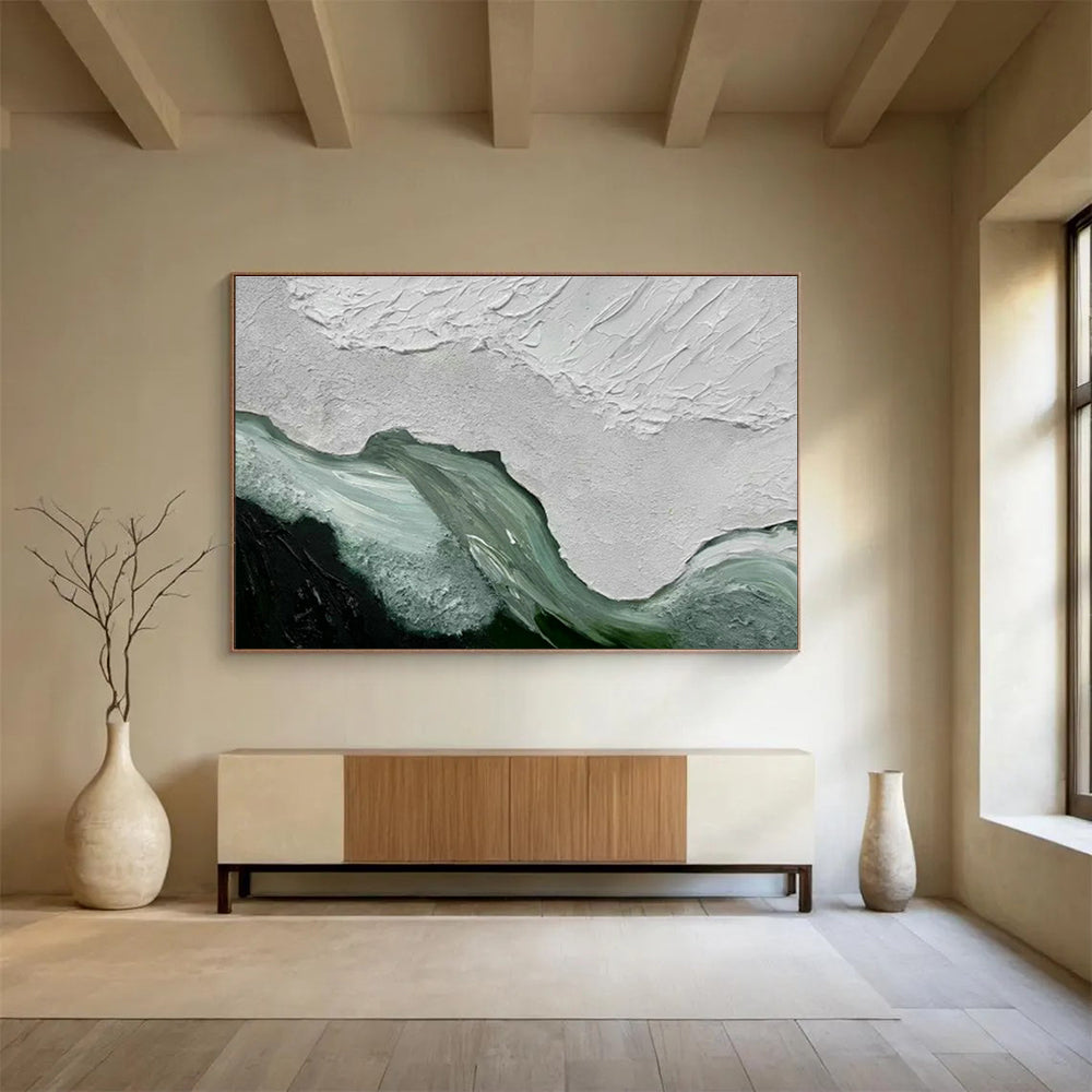 White Textured Abstract Art for Calm Office Break Rooms DLZ3128