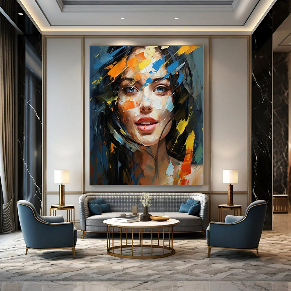 Colorful Woman’s Portrait Art for Fashion - Forward Home Dressing Room & Artistic Makeup Studio DLZ1538