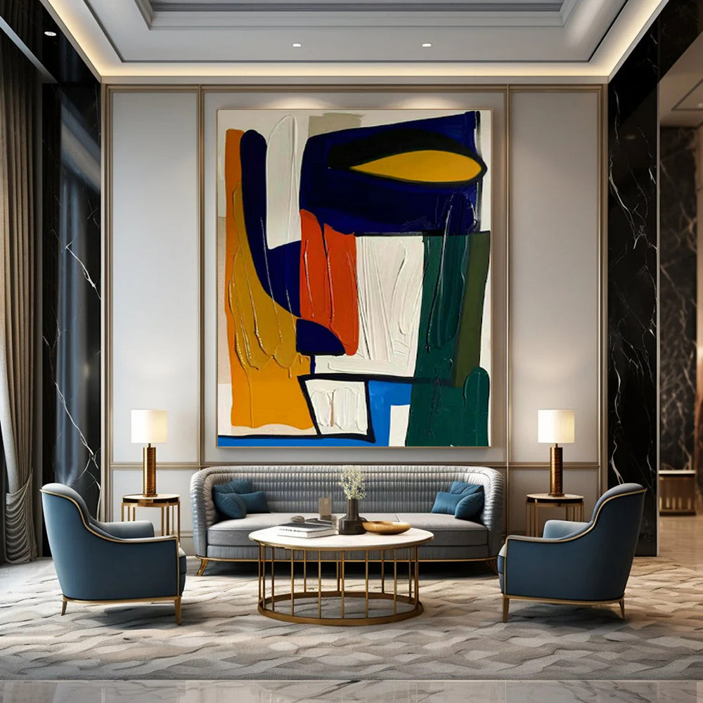 Bold Color Block Art for Contemporary Office & Art Gallery Showcase DLZ1471