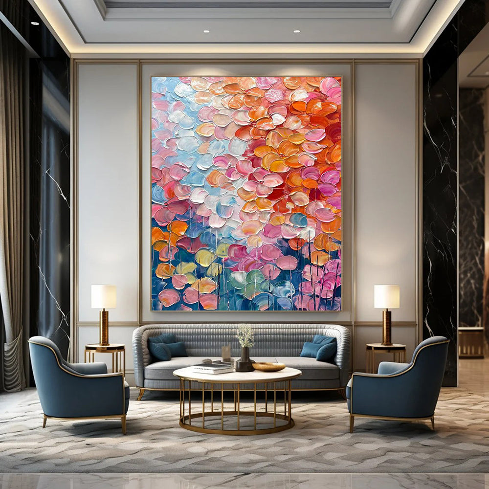Pastel Flower Field Art for Wedding Venue & Spa Retreat DLZ2357