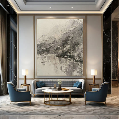 Monochrome Mountain Landscape Art for Nature - Inspired Home Office & Minimalist Gallery DLZ2115