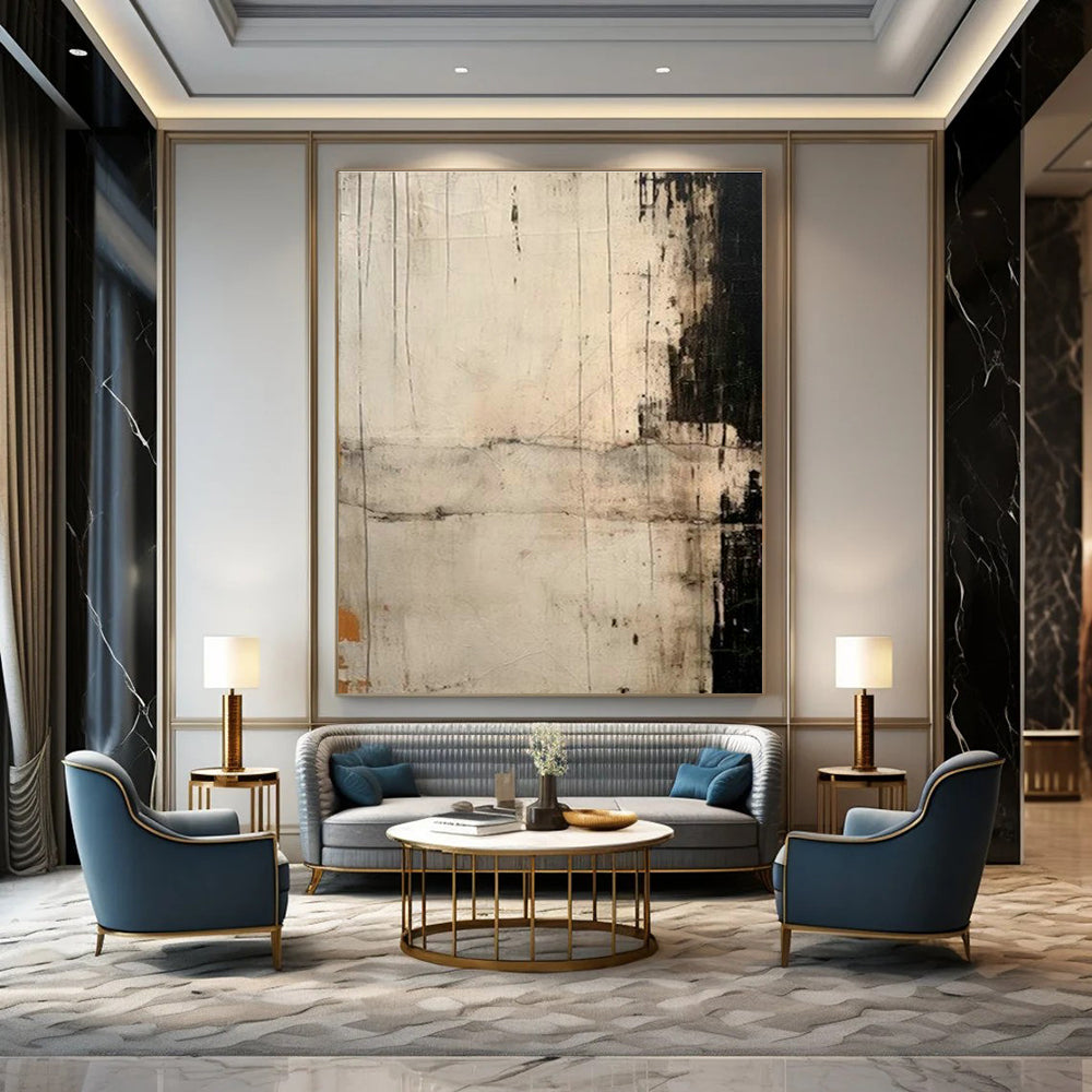 Gray - White Abstract Art for Living Room & Office DLZ0374