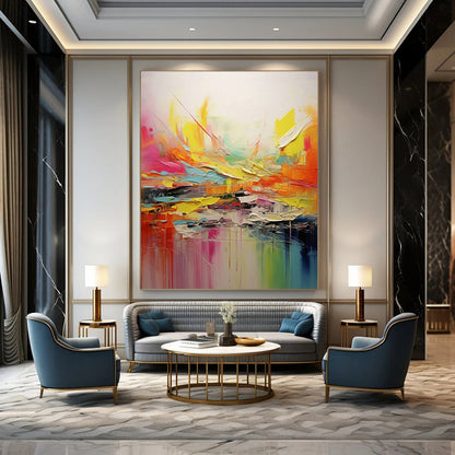 Color - Splashed Abstract Art for Modern Studio Loft & Vibrant Art Café DLZ1560