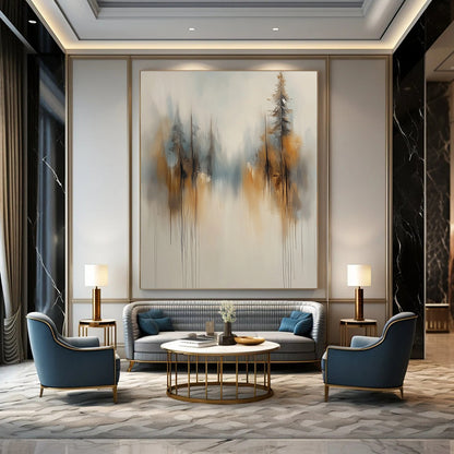 Misty Forest Trees Abstract Art for Bedroom & Meditation Room STSC710