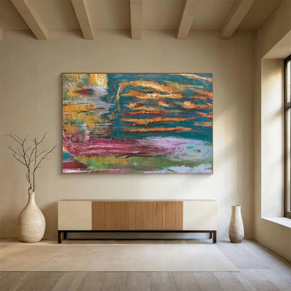 Colorful Water - Ripple Abstract Art for Artistic Bathroom DLZ2755