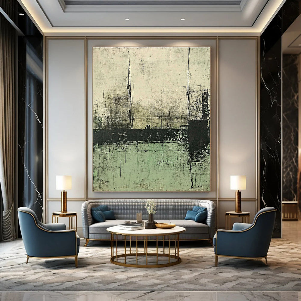 Monochrome Abstract Landscape for Industrial - Style Loft & Art Gallery Corridor STSC421