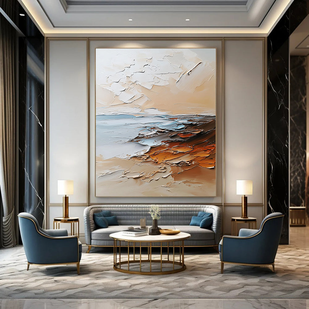 Textured Coastal Palette Art for Rooftop Bar & Creative Studio STSC096