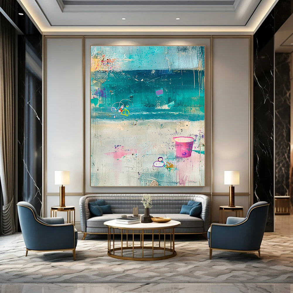 Colorful Beach Abstract for Coastal Home & Art - Themed Restaurant STSC1101