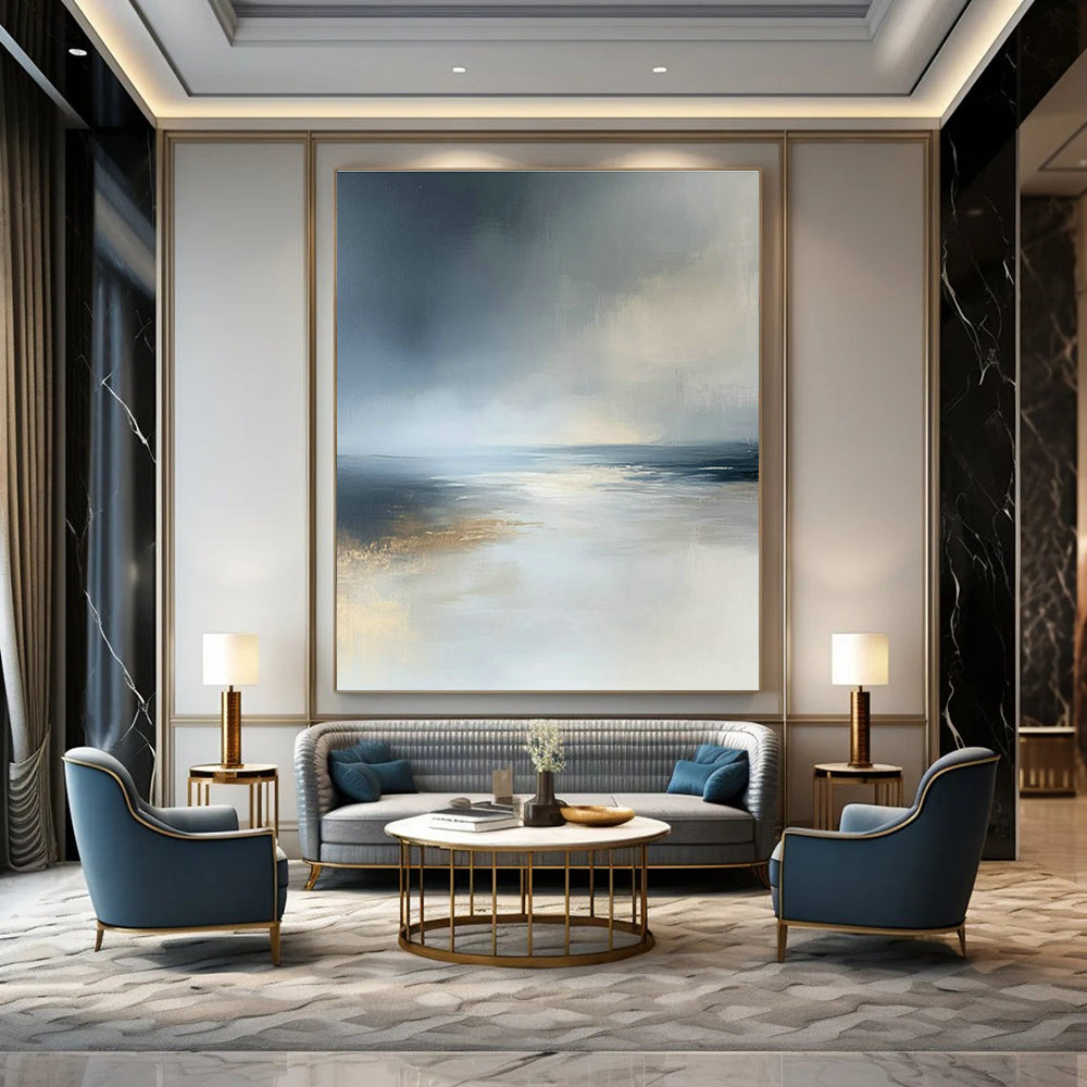 Gray - Blue Seascape Art for Coastal Home & Nautical - Themed Restaurant DLZ1836