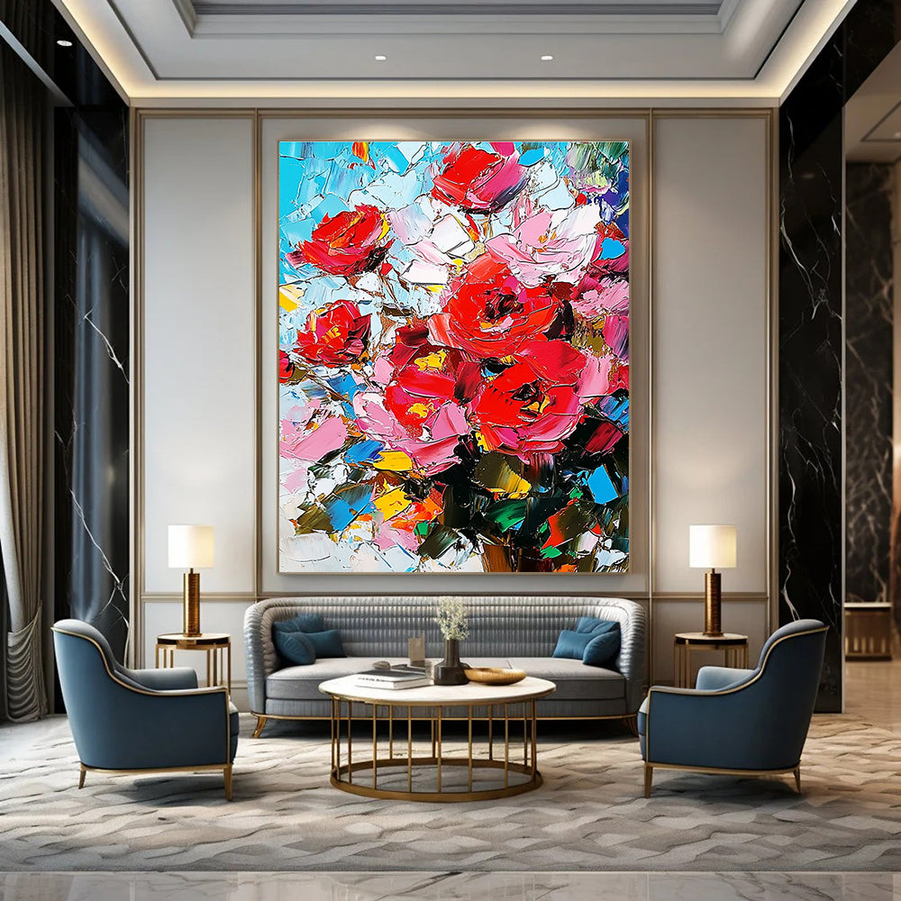 Colorful Flower Bouquet (Impasto) for Cheerful Café & Art - Loving Home Kitchen STSC927