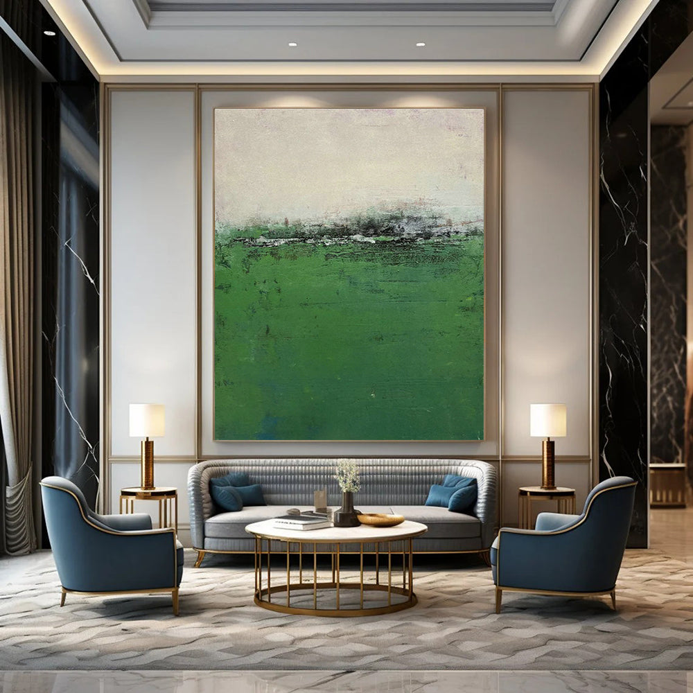 Green Field Abstract Art for Countryside Villa & Nature - Themed Restaurant DLZ1490