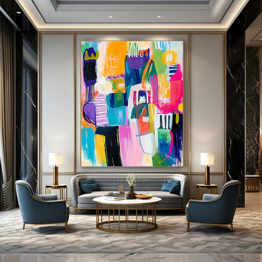 Vibrant City Abstract Art for Dining Room & Sunroom STSC678