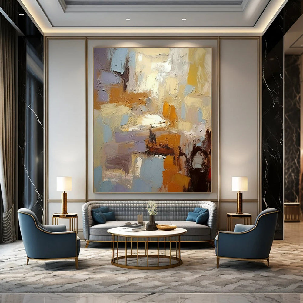 Soft Pastel Abstract Art for Scandinavian Bedroom & Calming Office Lounge DLZ1449